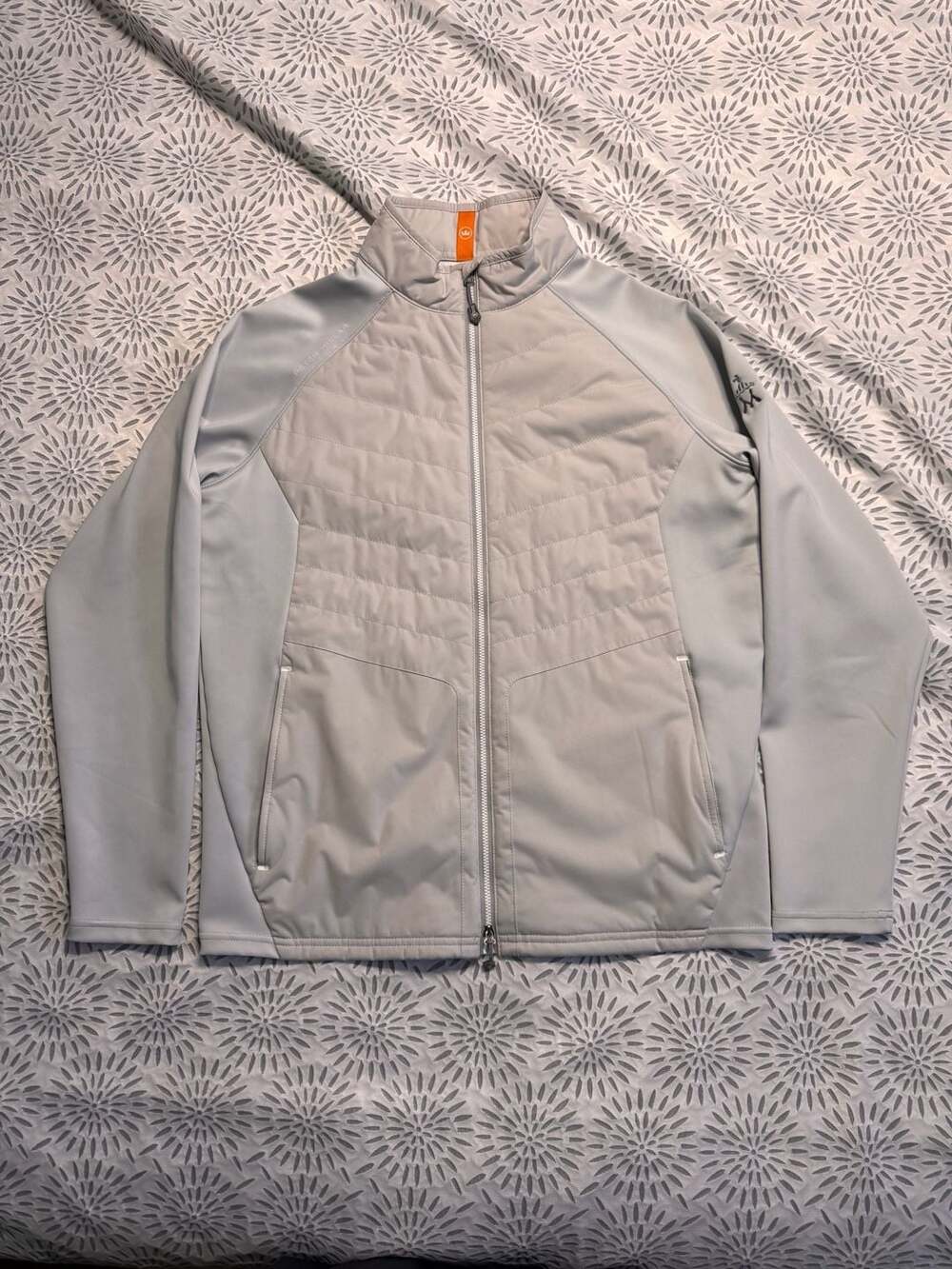 Peter Millar Merge Elite Full Zip Jacket Light Gray Men’s Medium